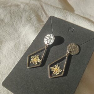 Boucles argent Ciguë blanche